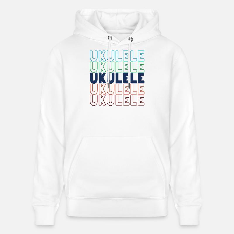 Typographie du ukulélé - Sweat à capuche bio CRUISER Stanley/Stella Unisexe - blanc