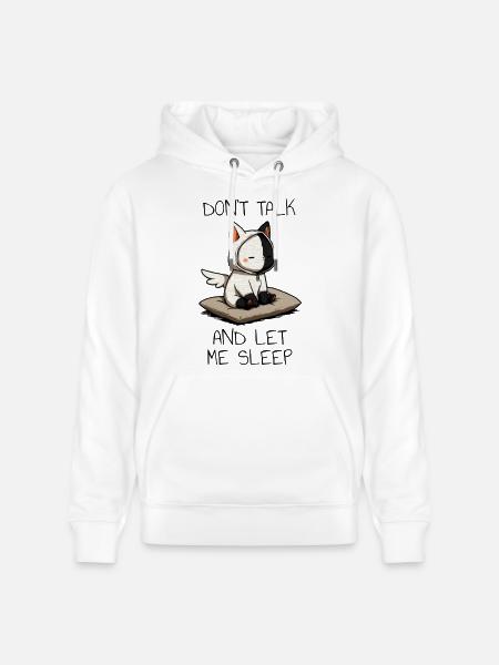 Felpa con felpa con felpa Little Angel Cat e Ali - Felpa con cappuccio ecologica unisex CRUISER di Stanley/Stella - bianco