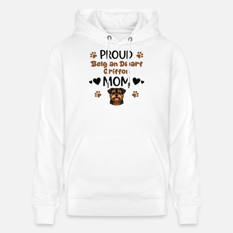 Stolze Griffon Mutter, Belgischer Zwerggriffon - Stanley/Stella Unisex Bio-Hoodie CRUISER  - Weiß