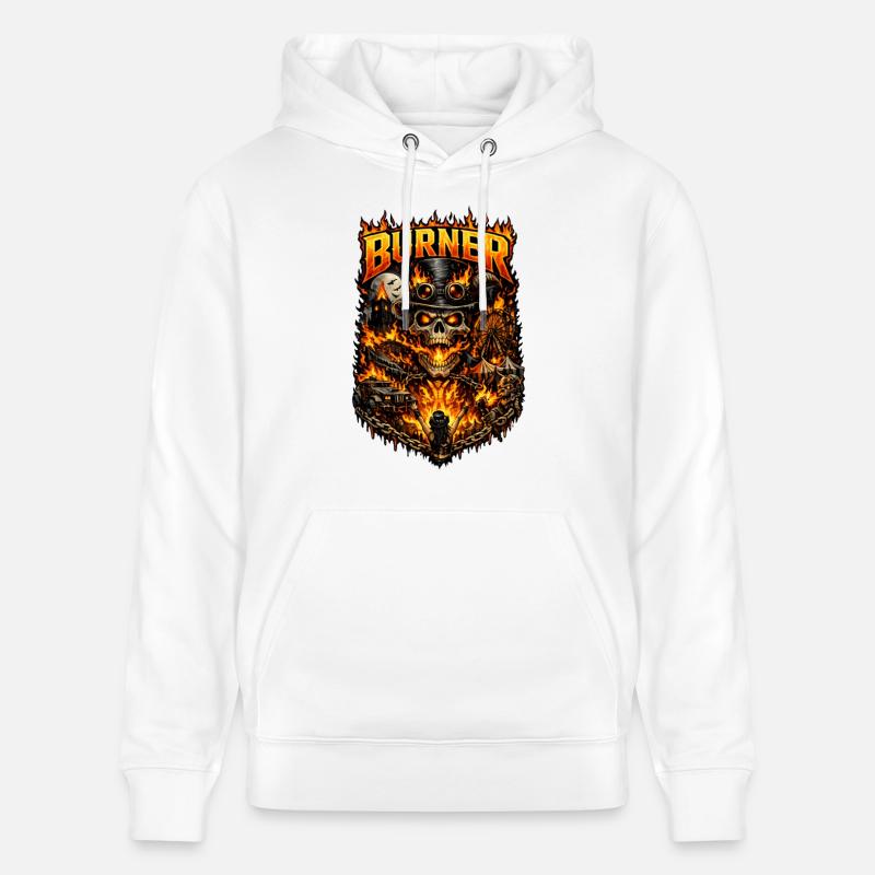 Burner – Feu, Liberté et Rébellion - Sweat à capuche bio CRUISER Stanley/Stella Unisexe - blanc