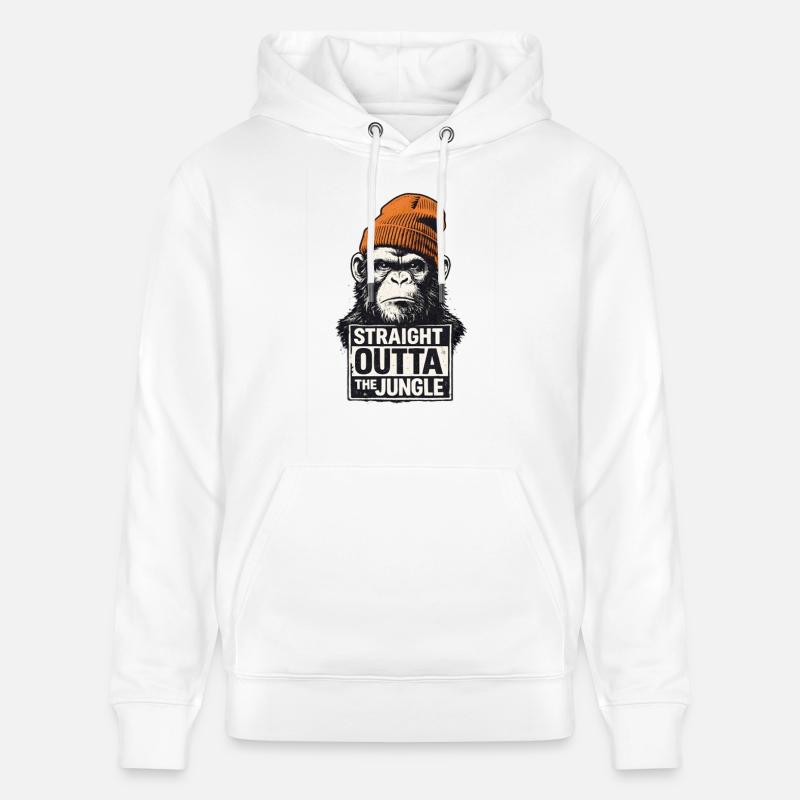 Straight Outta The Jungle Monkey - Stanley/Stella Unisex Bio-Hoodie CRUISER  - Weiß