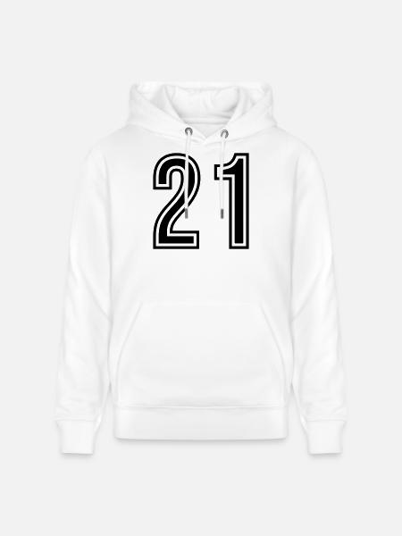21 Number Symbol - Stanley/Stella CRUISER Unisex Organic Hoodie - white