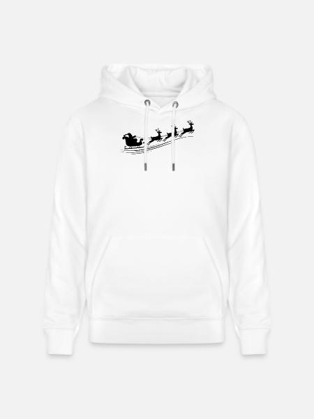Weihnachtsmann Schlitten Rentiere - Stanley/Stella Unisex Bio-Hoodie CRUISER - Weiß