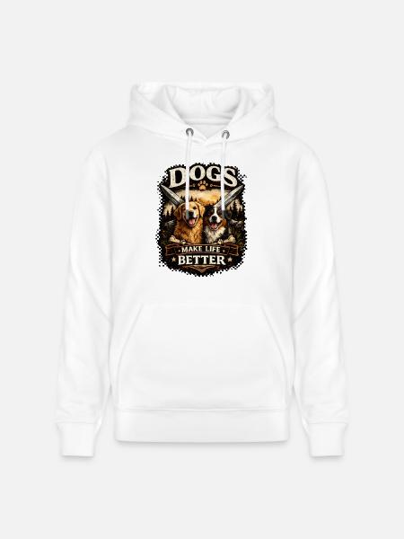 Hunde machen das Leben besser - Stanley/Stella Unisex Bio-Hoodie CRUISER - Weiß