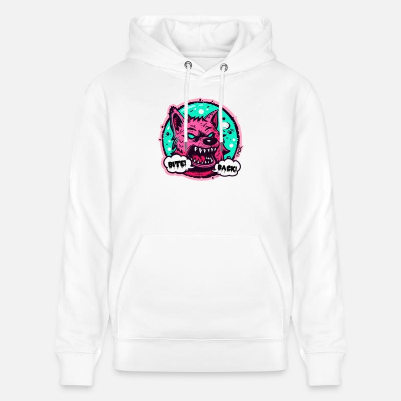 Werewolf Wolf: Bite back! - Stanley/Stella CRUISER Unisex Organic Hoodie - white