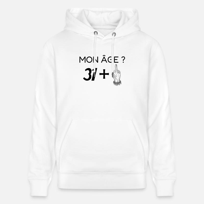 mon âge 32 - Sweat à capuche bio CRUISER Stanley/Stella Unisexe - blanc