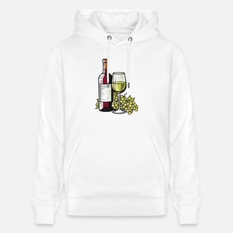 Verre à vin Raisins Vin - Sweat à capuche bio CRUISER Stanley/Stella Unisexe - blanc
