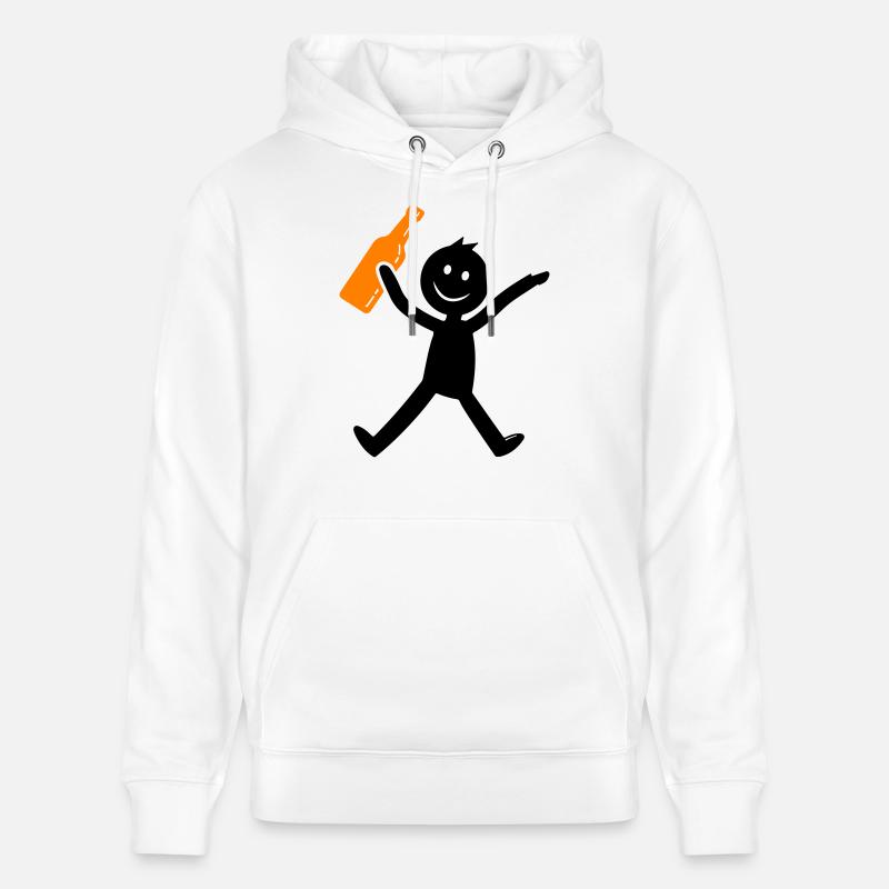 Strichmännchen Bier Lustig - Stanley/Stella Unisex Bio-Hoodie CRUISER  - Weiß