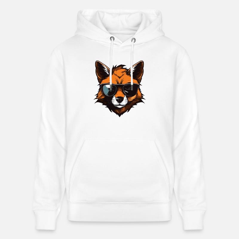Fête cool Fox Hipster - Sweat à capuche bio CRUISER Stanley/Stella Unisexe - blanc