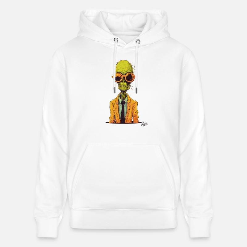 Der Alien-Zombie-Workaholic - Stanley/Stella Unisex Bio-Hoodie CRUISER  - Weiß