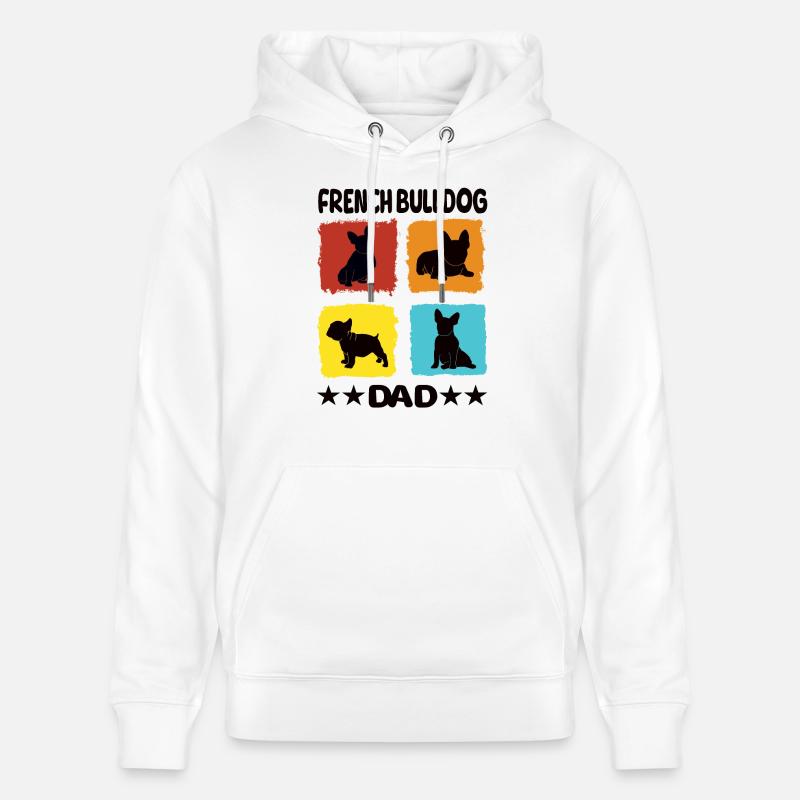 Papa bouledogue français - Sweat à capuche bio CRUISER Stanley/Stella Unisexe - blanc