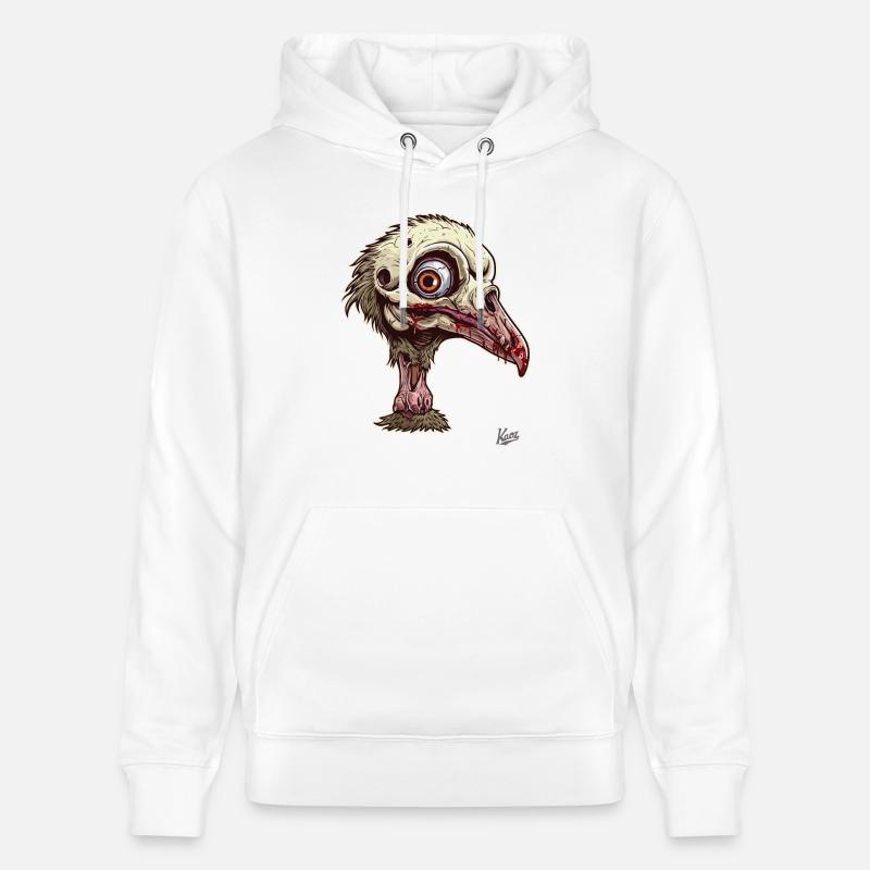 Oiseau d’autruche zombie oiseau - Sweat à capuche bio CRUISER Stanley/Stella Unisexe - blanc