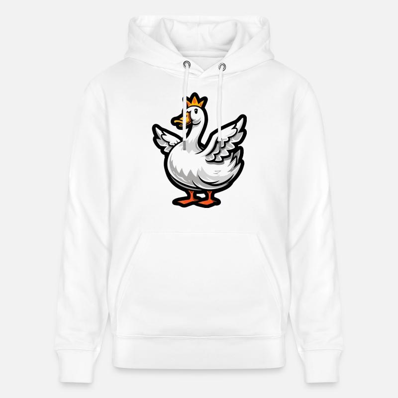 Gans Comic Krone - Stanley/Stella Unisex Bio-Hoodie CRUISER  - Weiß