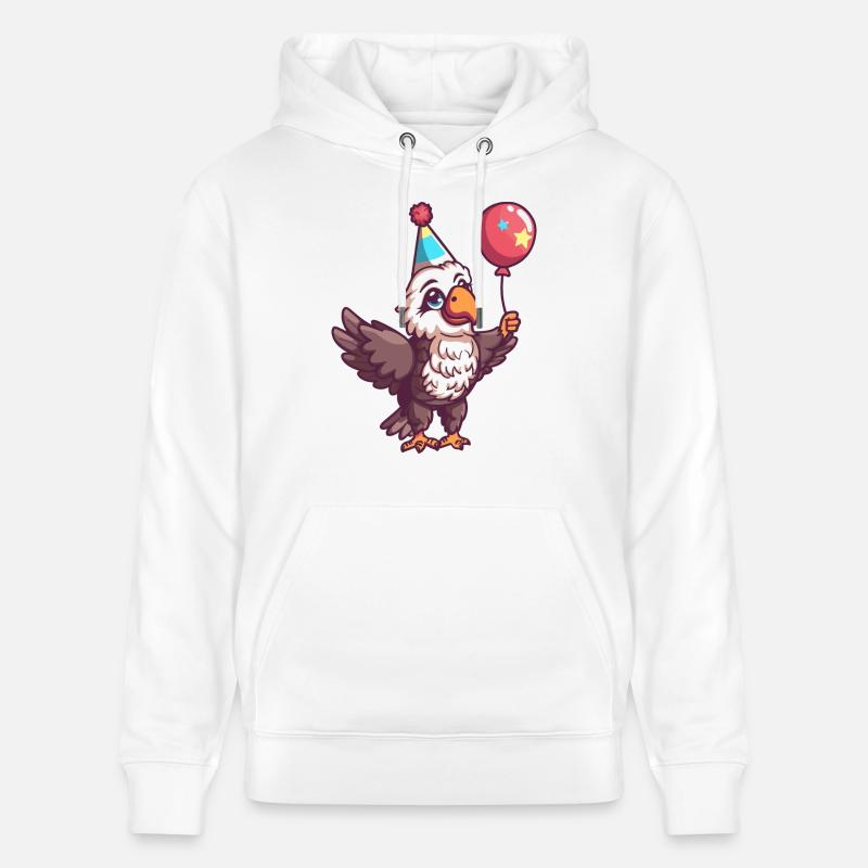 Bande dessinée d’anniversaire d’aigle - Sweat à capuche bio CRUISER Stanley/Stella Unisexe - blanc
