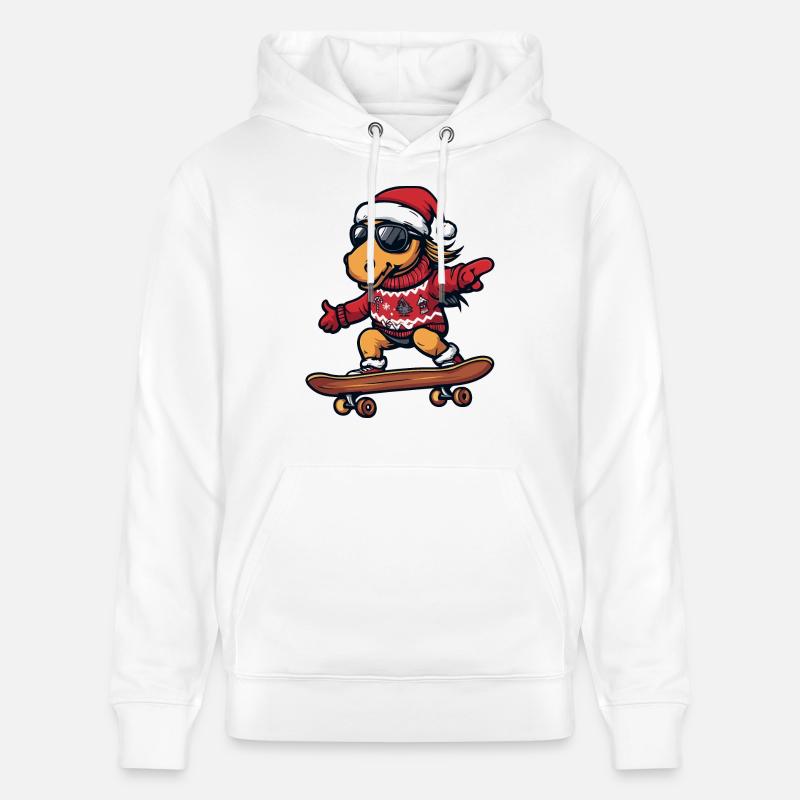 Cheval Noël Drôle - Sweat à capuche bio CRUISER Stanley/Stella Unisexe - blanc