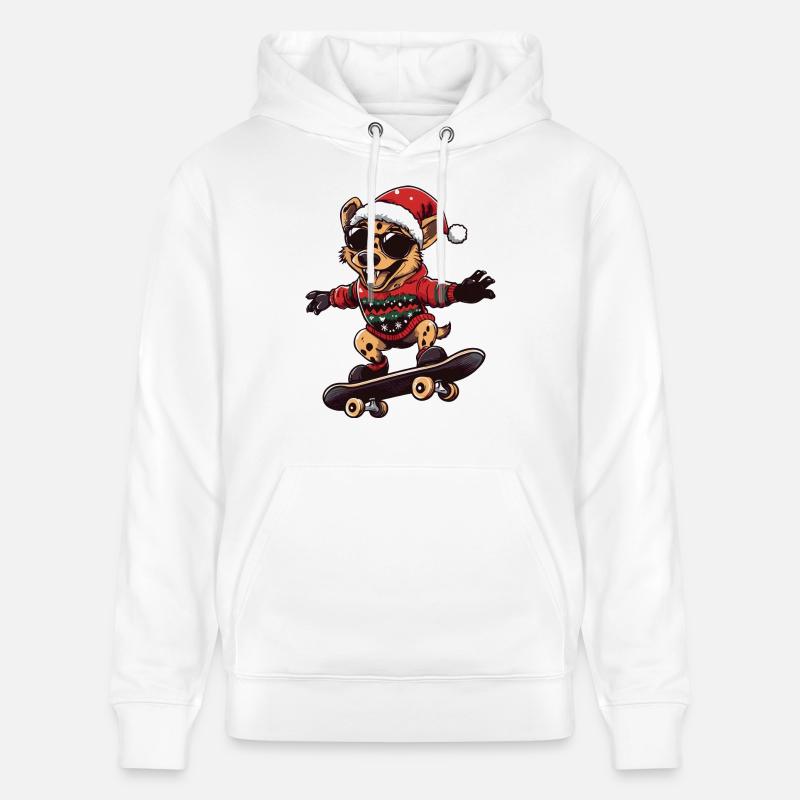 Hyène Noël drôle - Sweat à capuche bio CRUISER Stanley/Stella Unisexe - blanc