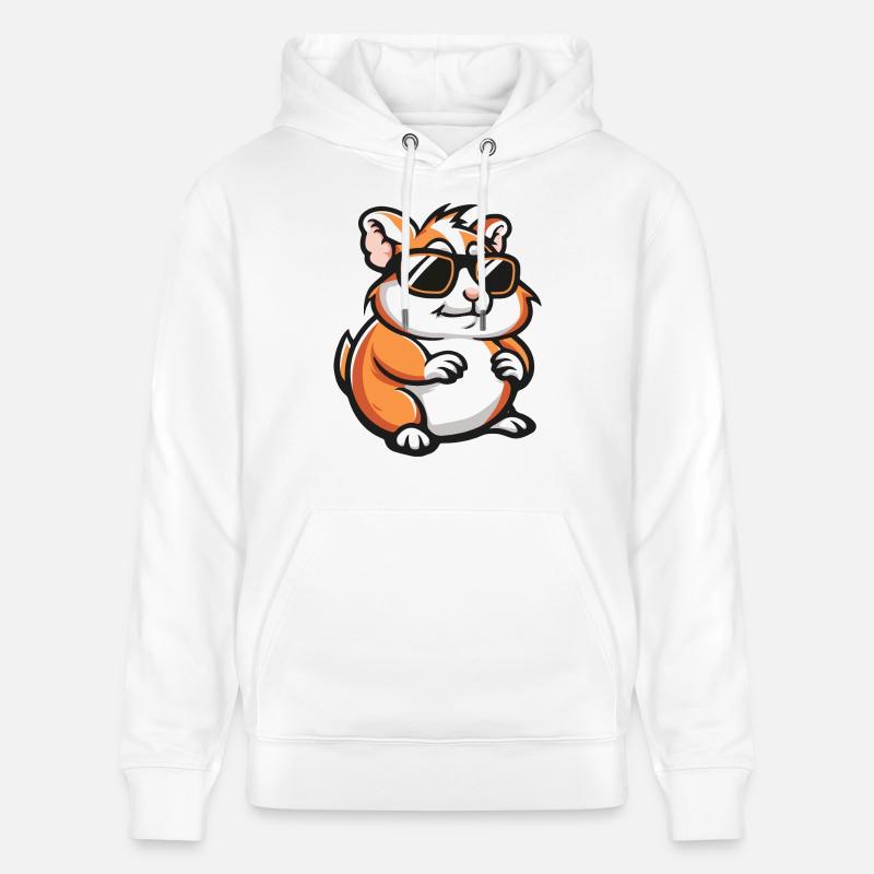 Hamster Bande Dessinée Cool - Sweat à capuche bio CRUISER Stanley/Stella Unisexe - blanc