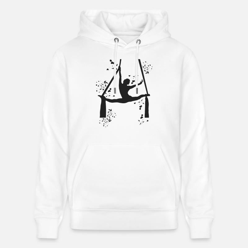 Panno Verticale Acrobazie Aeree Seta Aerea - Felpa con cappuccio ecologica unisex CRUISER di Stanley/Stella - bianco