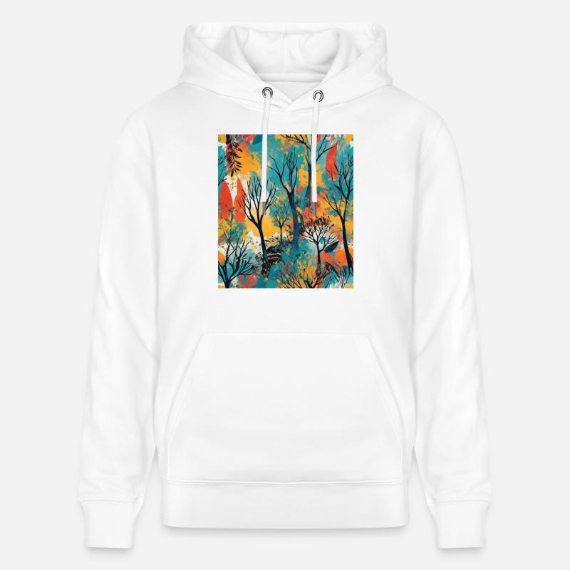 Forêt abstraite - Sweat à capuche bio CRUISER Stanley/Stella Unisexe - blanc