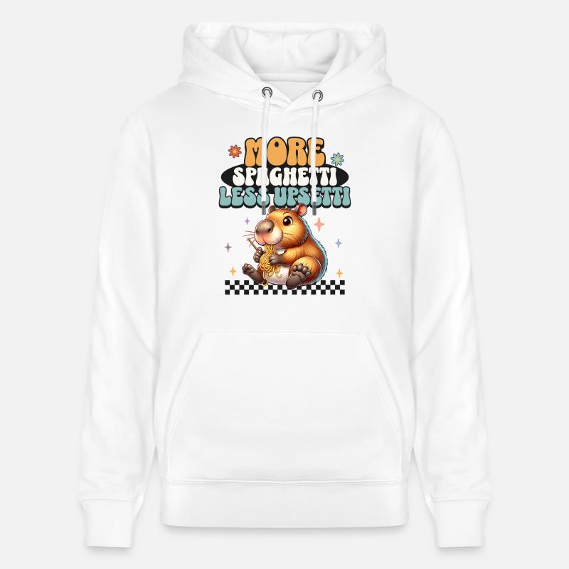 Plus de spaghettis moins d’upsetti - Sweat à capuche bio CRUISER Stanley/Stella Unisexe - blanc