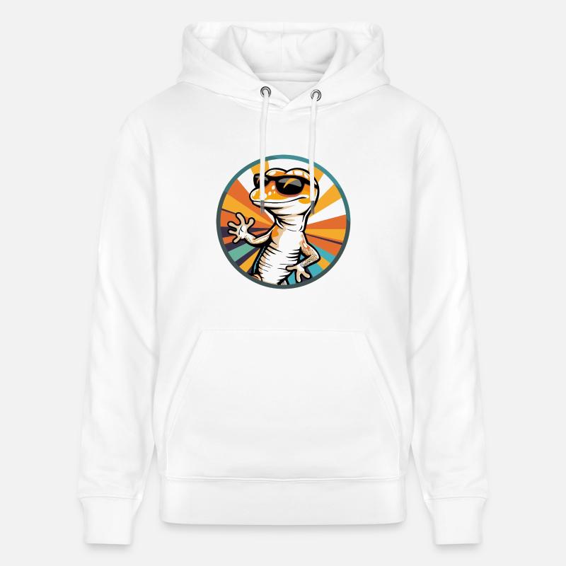 lézard bande dessinée cool - Sweat à capuche bio CRUISER Stanley/Stella Unisexe - blanc