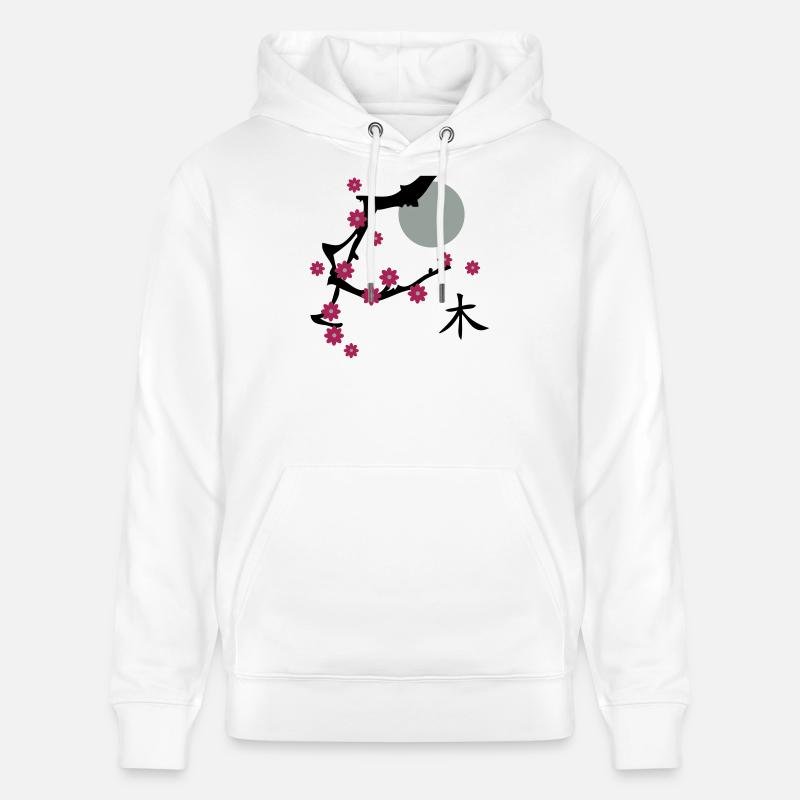 Cerise fleurs de cerisier fleur - Sweat à capuche bio CRUISER Stanley/Stella Unisexe - blanc