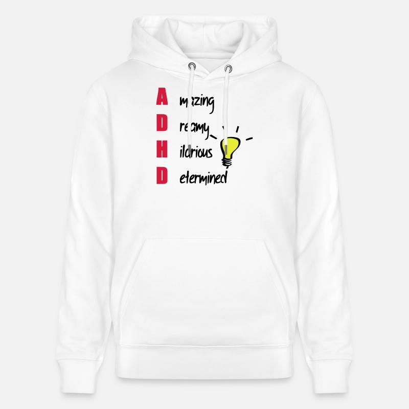 ADHD / ADHS Support Geschenk - Stanley/Stella Unisex Bio-Hoodie CRUISER  - Weiß