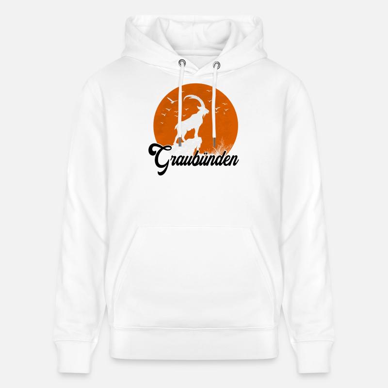 Silhouette lunaire à bandes grises - Sweat à capuche bio CRUISER Stanley/Stella Unisexe - blanc