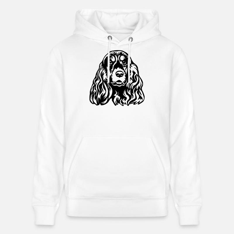 Cocker Spaniel Kopf - Stanley/Stella Unisex Bio-Hoodie CRUISER  - Weiß
