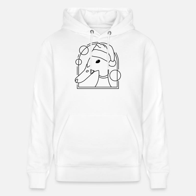 Canard de Noël au design géométrique - Sweat à capuche bio CRUISER Stanley/Stella Unisexe - blanc