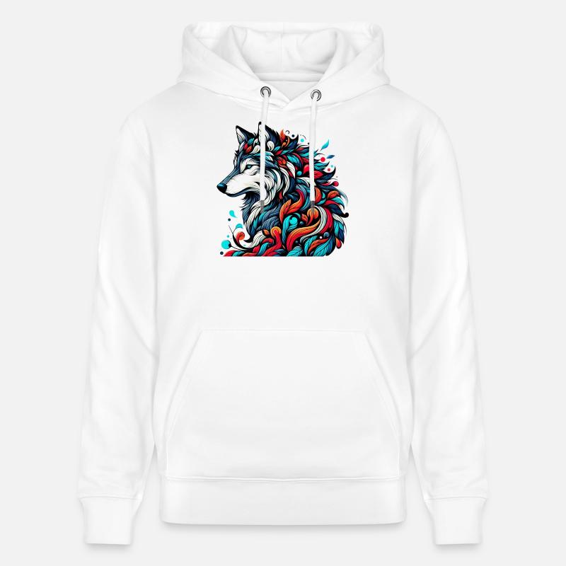 Loup - Sweat à capuche bio CRUISER Stanley/Stella Unisexe - blanc