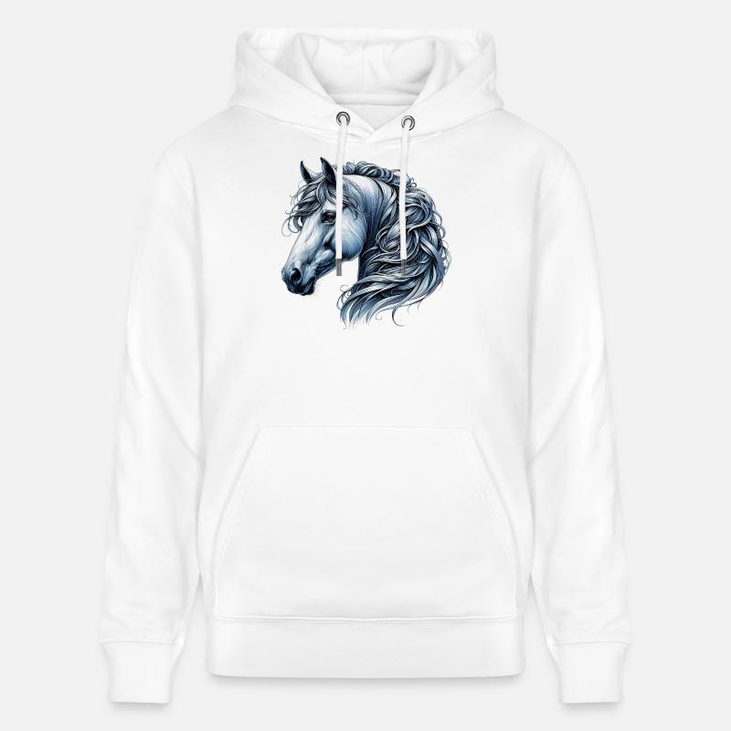 Cheval - Sweat à capuche bio CRUISER Stanley/Stella Unisexe - blanc