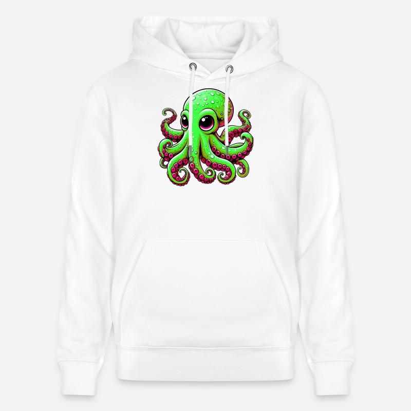Pieuvre - Sweat à capuche bio CRUISER Stanley/Stella Unisexe - blanc