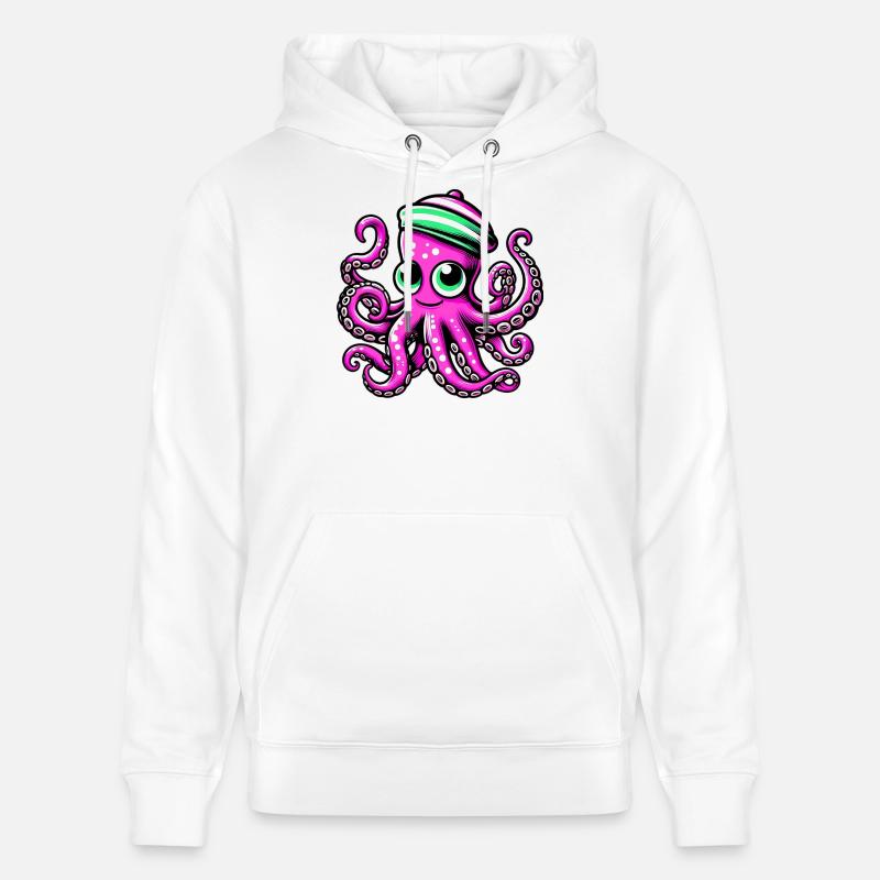 Pieuvre - Sweat à capuche bio CRUISER Stanley/Stella Unisexe - blanc