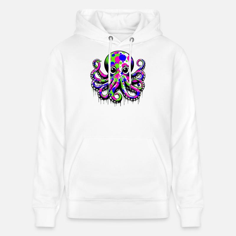 Pieuvre - Sweat à capuche bio CRUISER Stanley/Stella Unisexe - blanc