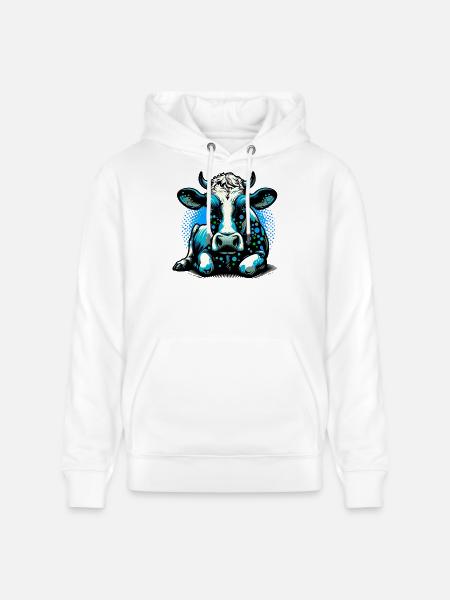 Vache - Sweat à capuche bio CRUISER Stanley/Stella Unisexe - blanc