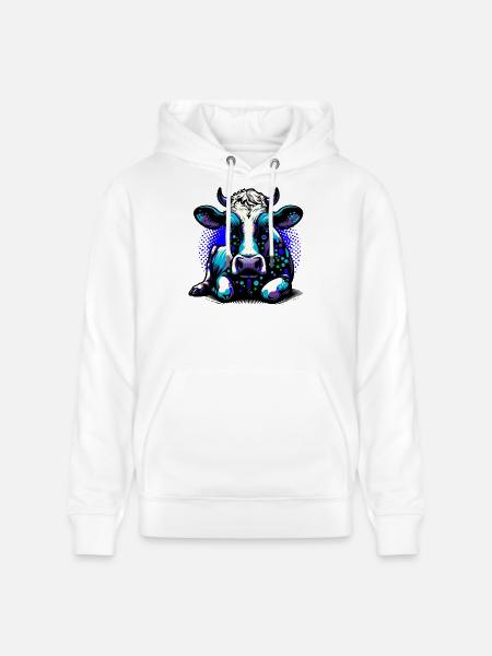 Vache - Sweat à capuche bio CRUISER Stanley/Stella Unisexe - blanc