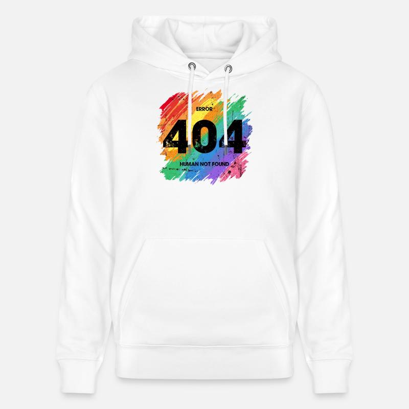 Vibrant Rainbow Error 404 Design - Sweat à capuche bio CRUISER Stanley/Stella Unisexe - blanc
