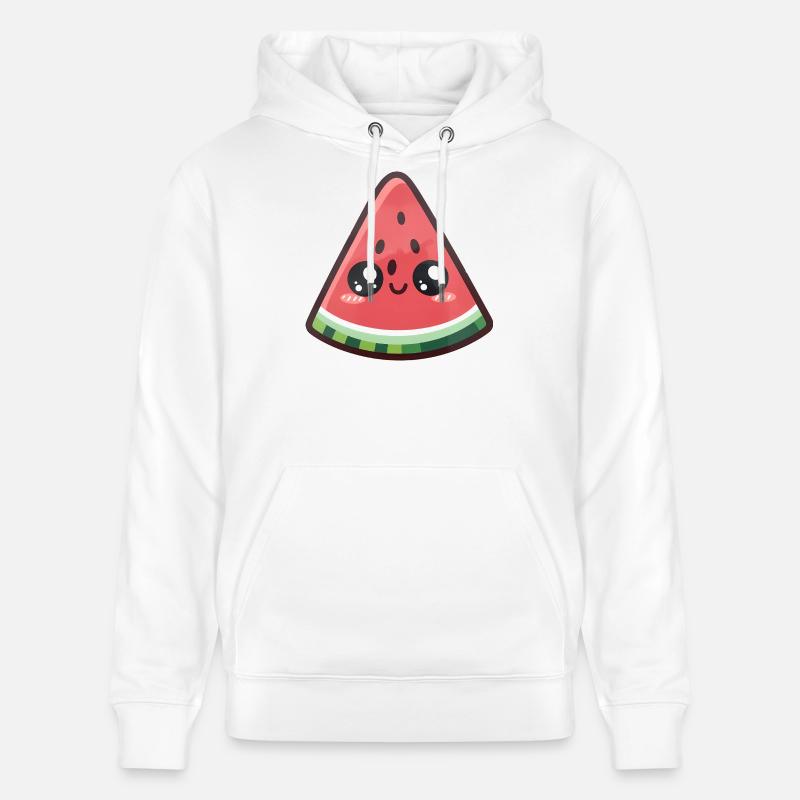Tranche de pastèque kawaii - Sweat à capuche bio CRUISER Stanley/Stella Unisexe - blanc