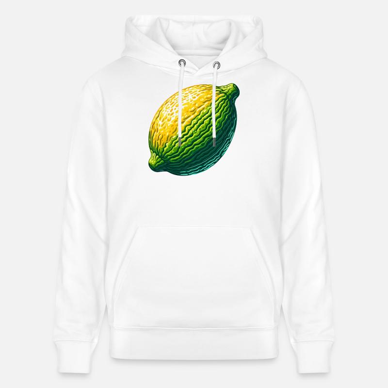 Citron abstrait en vert-jaune texturé - Sweat à capuche bio CRUISER Stanley/Stella Unisexe - blanc