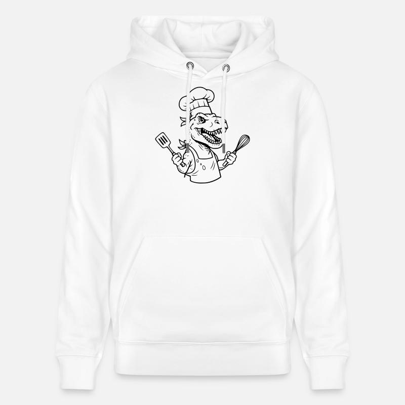 T-rex cuisinier  - Sweat à capuche bio CRUISER Stanley/Stella Unisexe - blanc