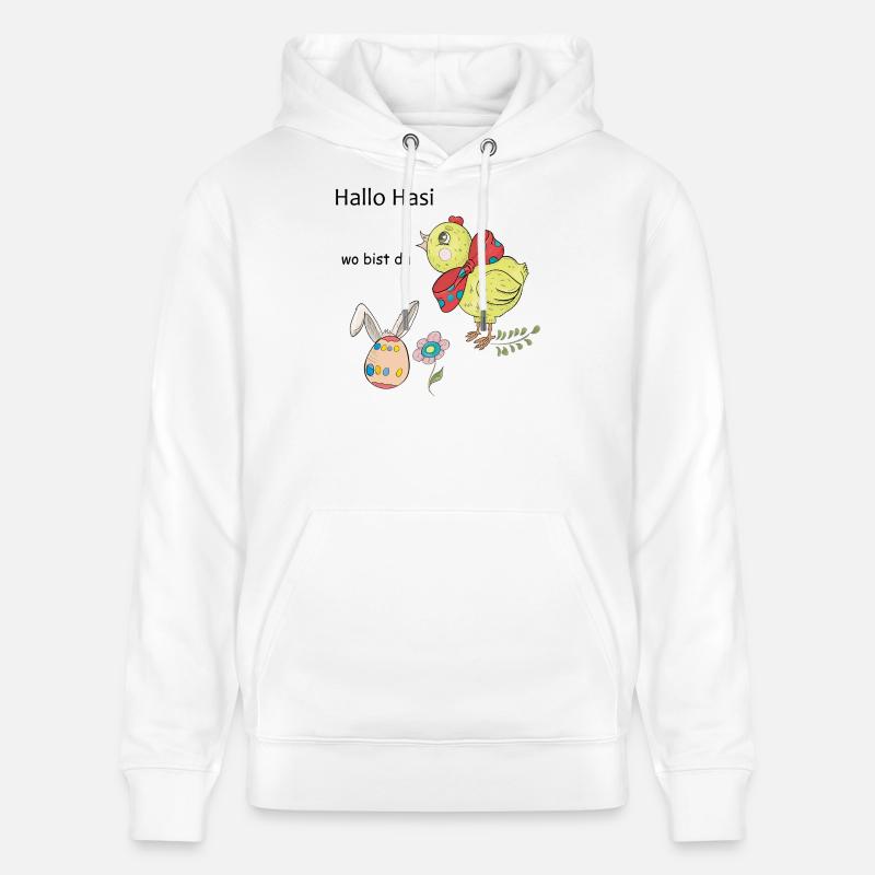 Poulet de Pâques avec nœud - Sweat à capuche bio CRUISER Stanley/Stella Unisexe - blanc
