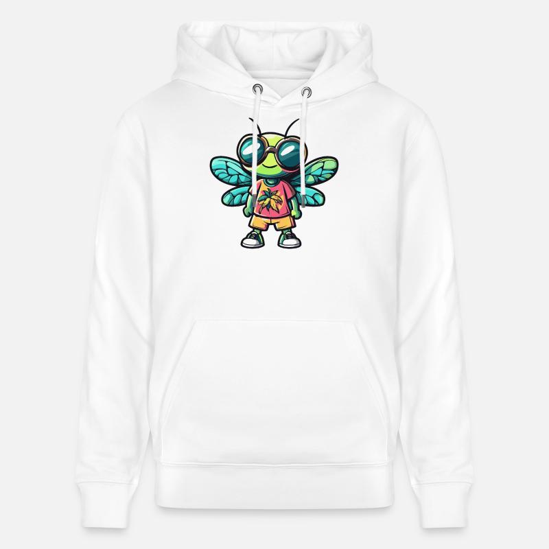 Vacances de bandes dessinées Dragonfly - Sweat à capuche bio CRUISER Stanley/Stella Unisexe - blanc