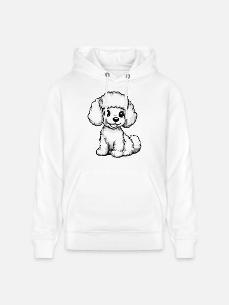 Poodle Dog Comic Cute - Stanley/Stella CRUISER Unisex Organic Hoodie - white