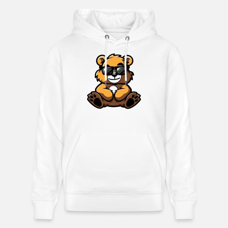 Ours Bande Dessinée Cool - Sweat à capuche bio CRUISER Stanley/Stella Unisexe - blanc