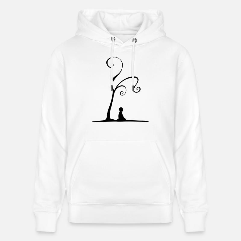 meditation under tree - Sweat à capuche bio CRUISER Stanley/Stella Unisexe - blanc