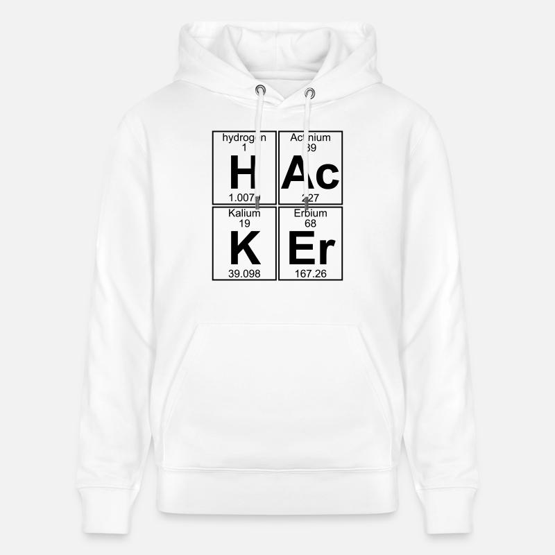 H-Ac-K-Er (hacker) - Full - Sweat à capuche bio CRUISER Stanley/Stella Unisexe - blanc