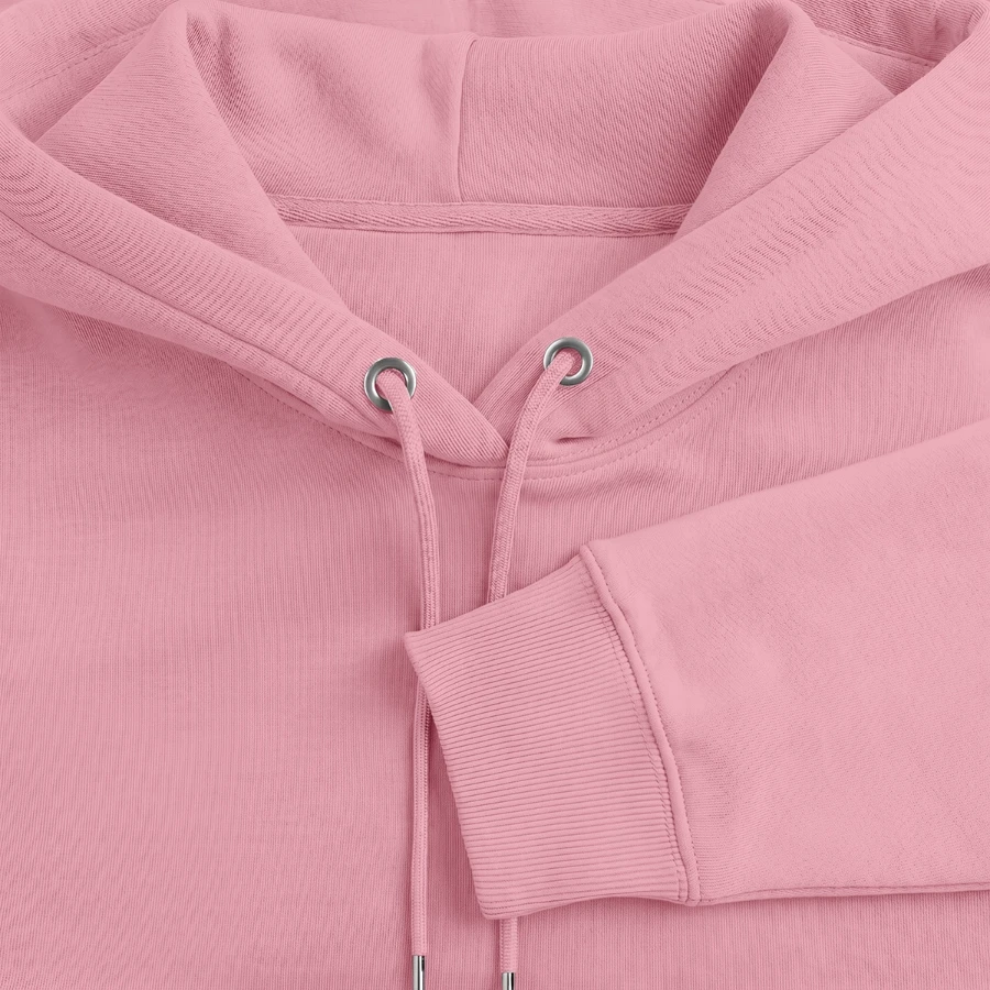 Agrigento badge on a stanley/stella cruiser unisex organic hoodie, lilac dream, neck label