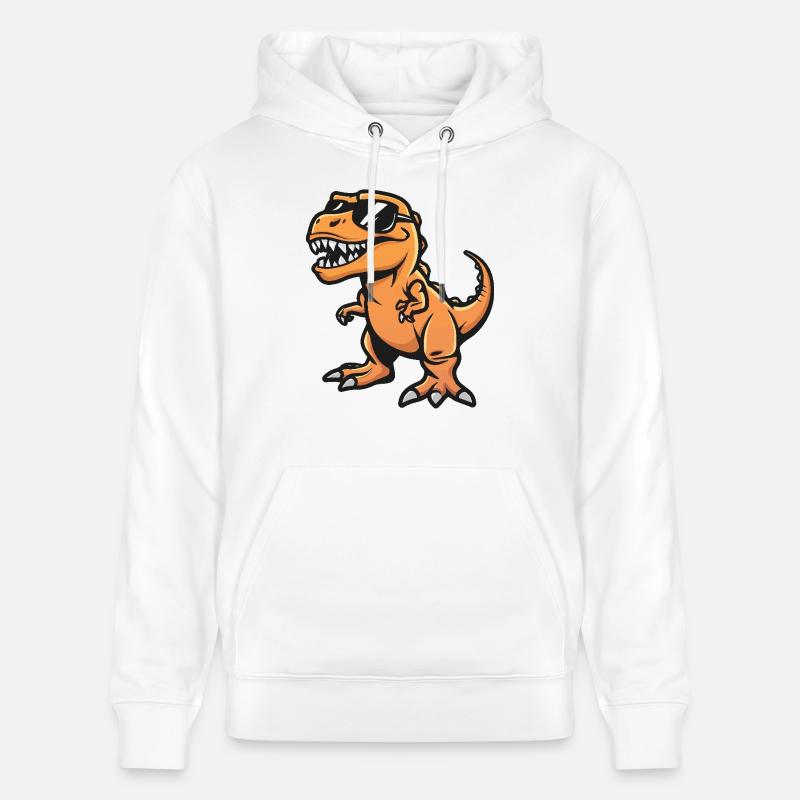 Dinosaur T-Rex Cool Comic - Stanley/Stella CRUISER Unisex Organic Hoodie - white