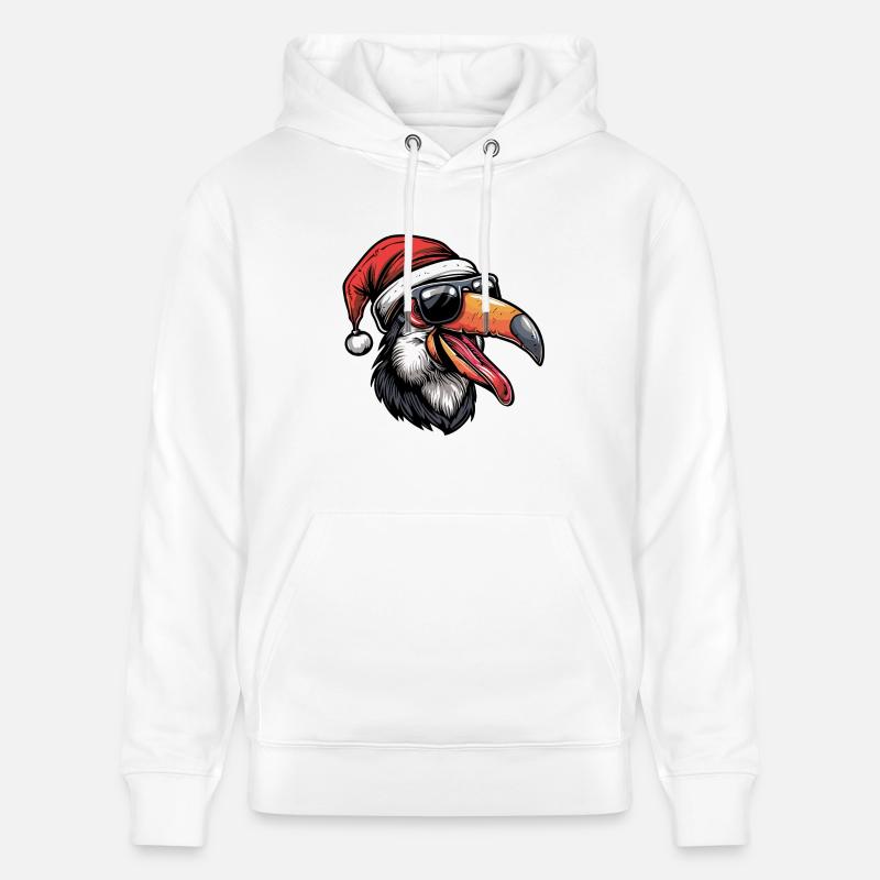 Toucan oiseau Noël drôle - Sweat à capuche bio CRUISER Stanley/Stella Unisexe - blanc